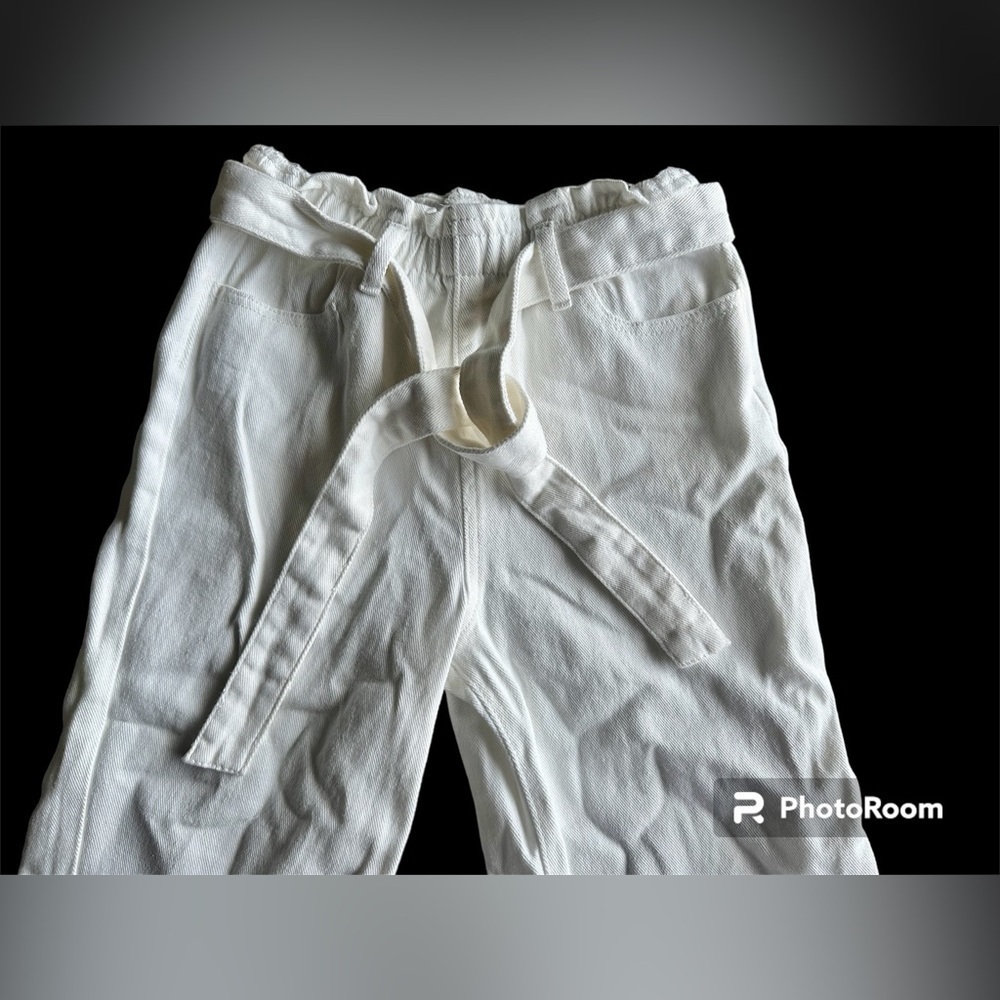 Shein TEEN white cotton tie up flare pants - Picture 2 of 5
